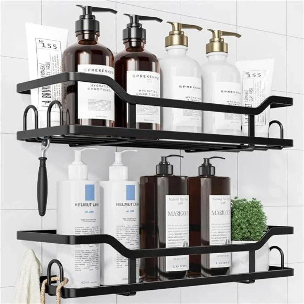 Shower Caddy XL - Adhesive Shower Organizer, Stainless Steel, No Drill, 2 Pack